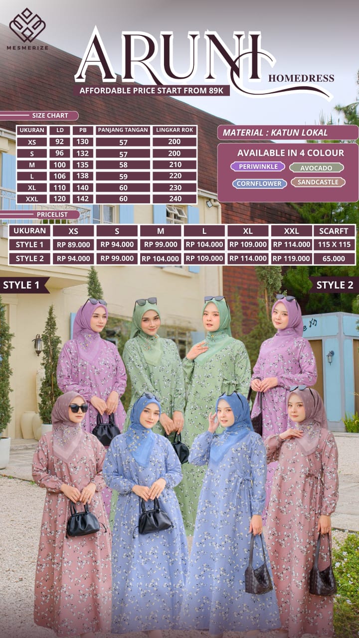 READY STOK ARUNY HOMEDRESS